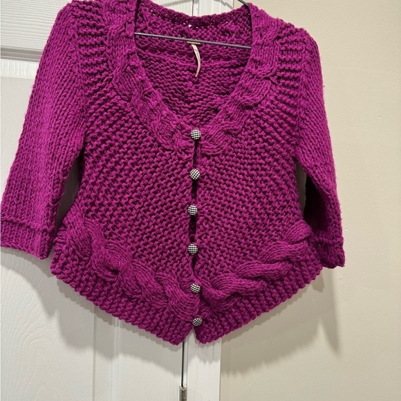 Free People Purple Knit Cardigan - Picture 2 of 10